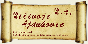 Milivoje Ajduković vizit kartica